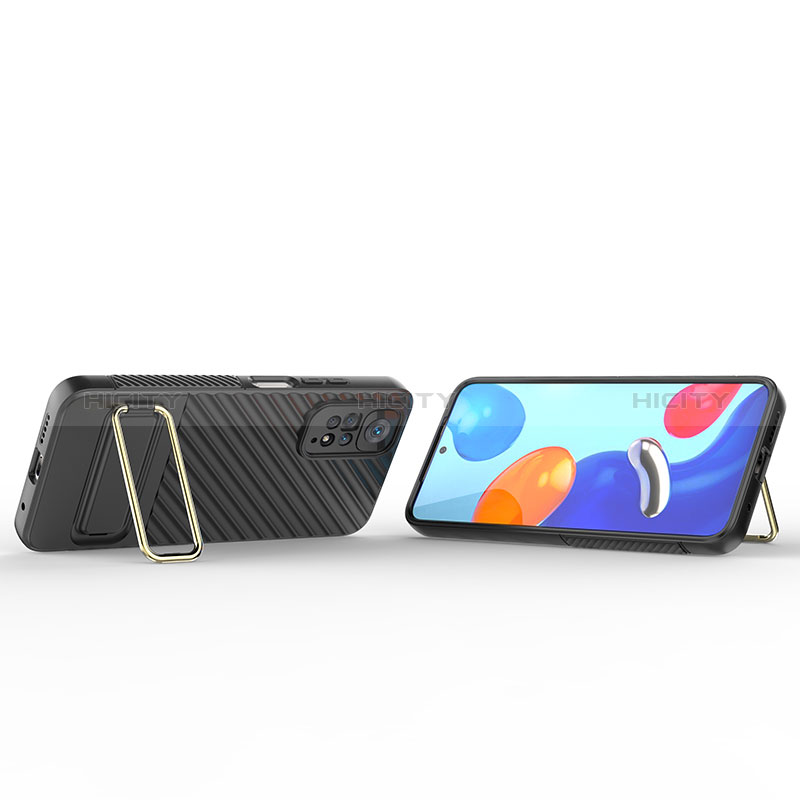 Custodia Silicone Ultra Sottile Morbida Cover con Supporto KC1 per Xiaomi Redmi Note 11 4G (2022)