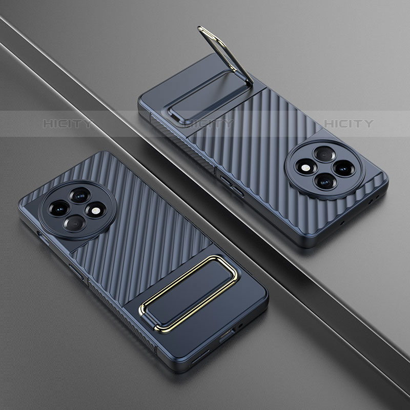 Custodia Silicone Ultra Sottile Morbida Cover con Supporto KC3 per OnePlus Ace 2 Pro 5G Blu