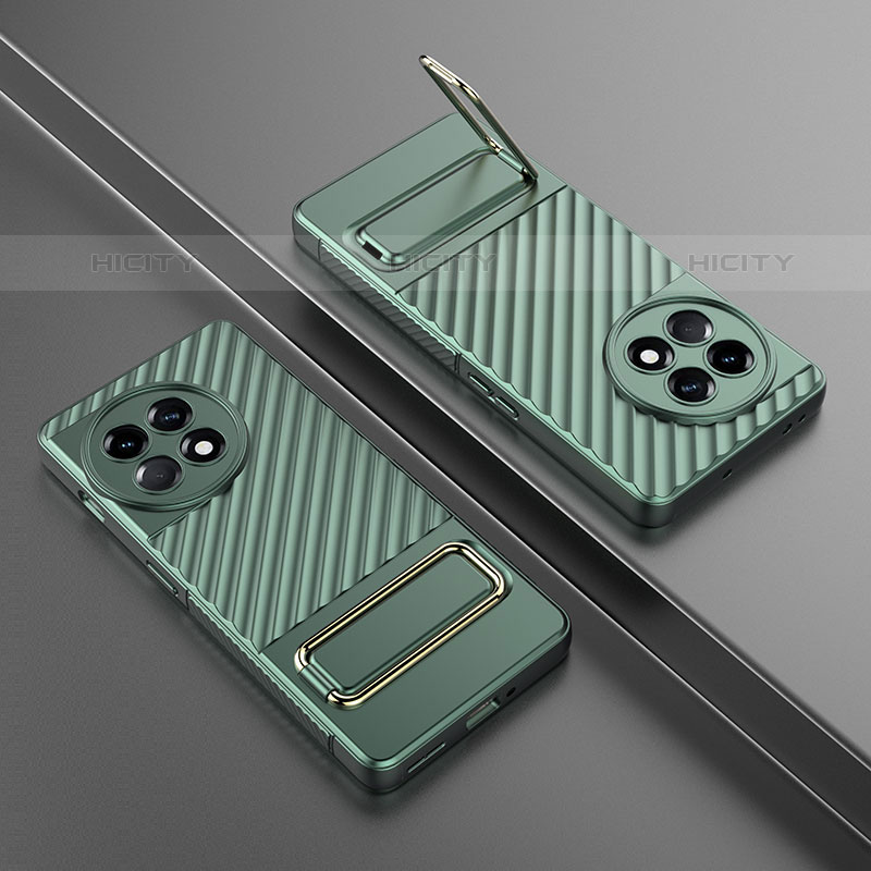 Custodia Silicone Ultra Sottile Morbida Cover con Supporto KC3 per OnePlus Ace 2 Pro 5G Verde