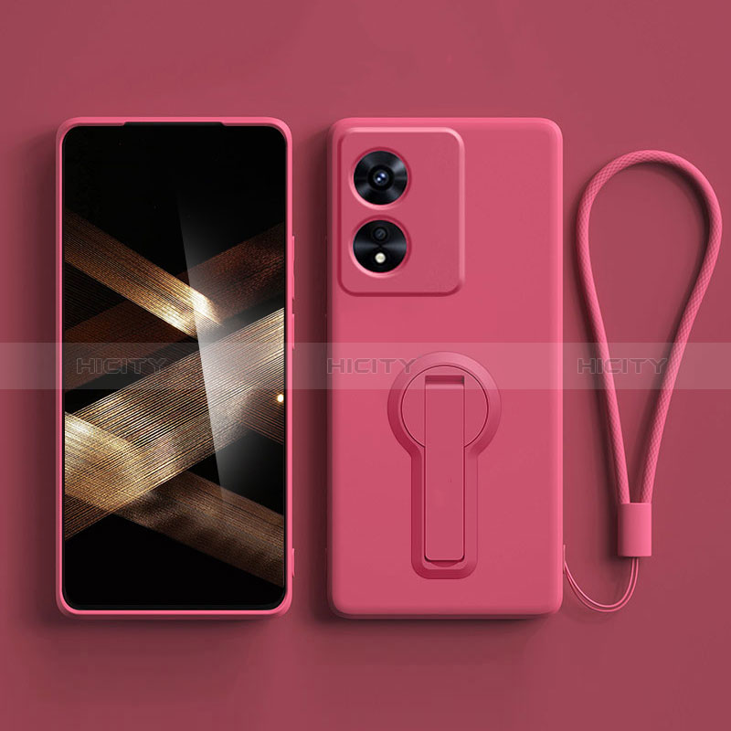 Custodia Silicone Ultra Sottile Morbida Cover con Supporto per Huawei Honor X5 Plus Rosa Caldo