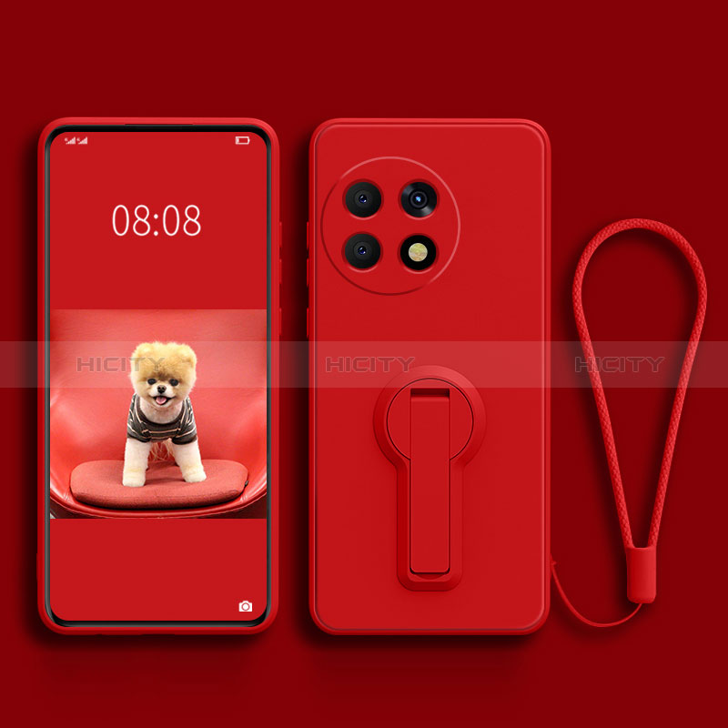 Custodia Silicone Ultra Sottile Morbida Cover con Supporto per OnePlus 11 5G Rosso