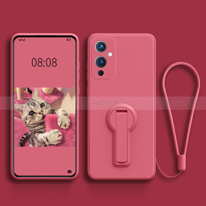 Custodia Silicone Ultra Sottile Morbida Cover con Supporto per OnePlus 9 5G