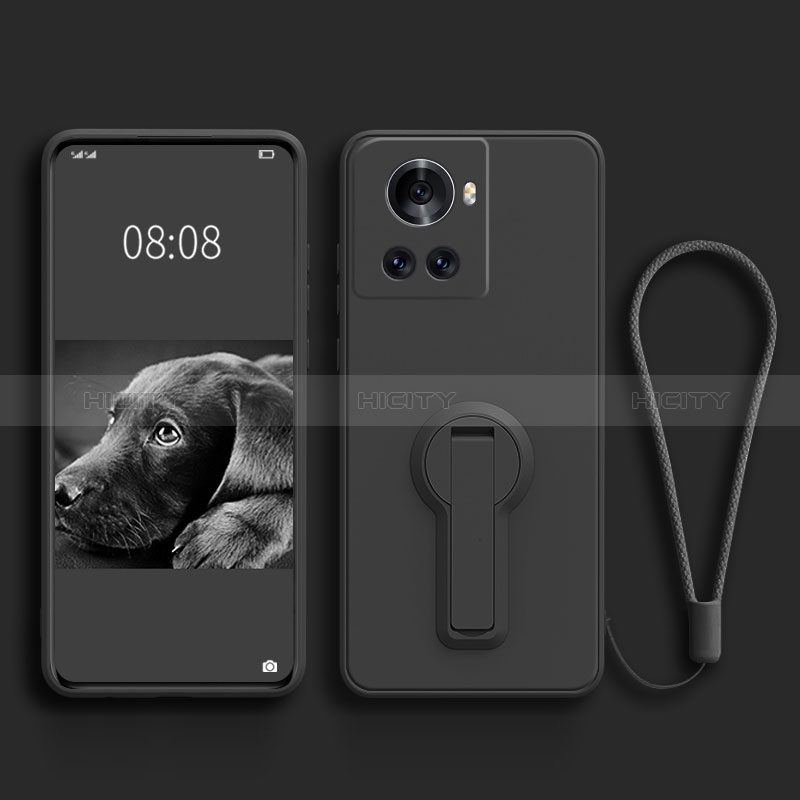 Custodia Silicone Ultra Sottile Morbida Cover con Supporto per OnePlus Ace 5G Nero