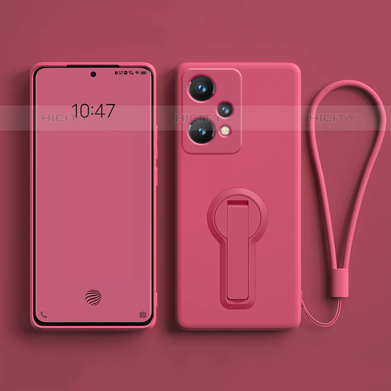 Custodia Silicone Ultra Sottile Morbida Cover con Supporto per OnePlus Nord CE 2 Lite 5G Rosa Caldo