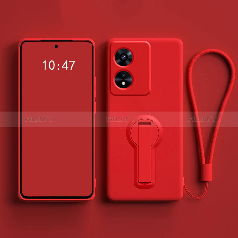 Custodia Silicone Ultra Sottile Morbida Cover con Supporto per Oppo A1 Pro 5G Rosso