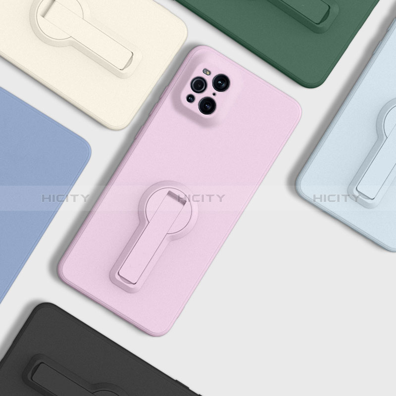 Custodia Silicone Ultra Sottile Morbida Cover con Supporto per Oppo Find X3 5G