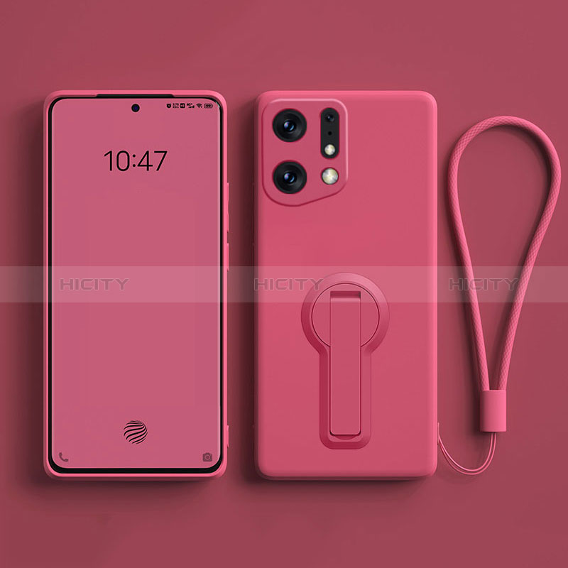 Custodia Silicone Ultra Sottile Morbida Cover con Supporto per Oppo Find X5 5G