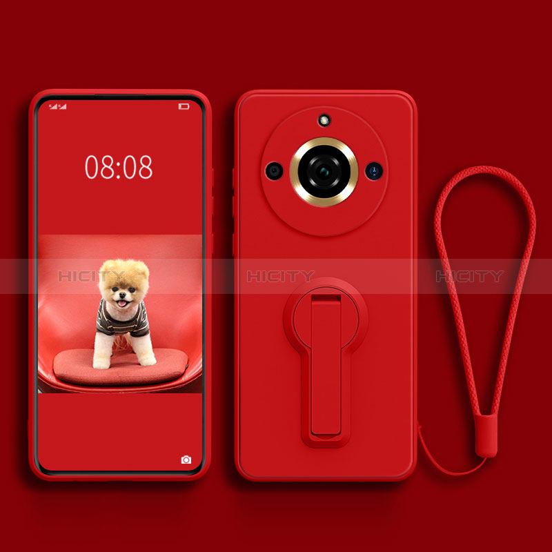 Custodia Silicone Ultra Sottile Morbida Cover con Supporto per Realme 11 Pro 5G Rosso