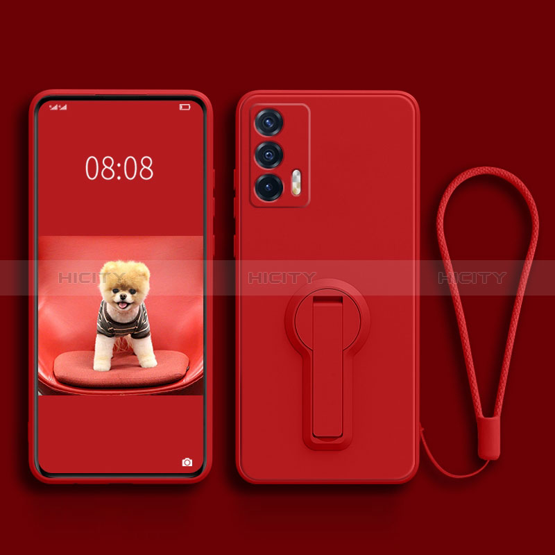 Custodia Silicone Ultra Sottile Morbida Cover con Supporto per Realme GT Neo 5G Rosso