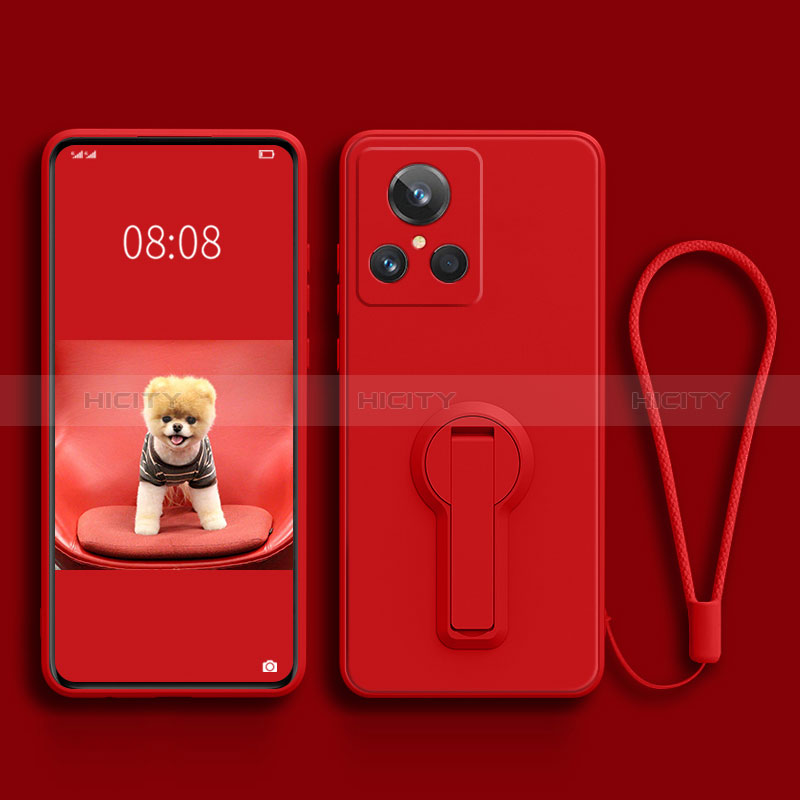 Custodia Silicone Ultra Sottile Morbida Cover con Supporto per Realme GT2 Master Explorer Rosso