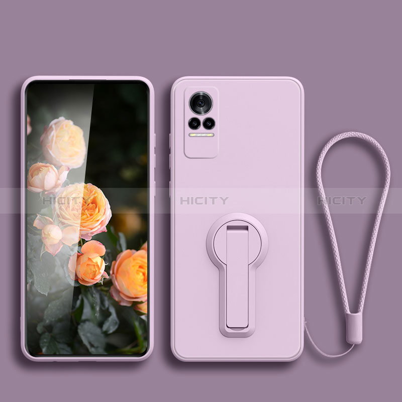 Custodia Silicone Ultra Sottile Morbida Cover con Supporto per Xiaomi Civi 1S 5G Lavanda