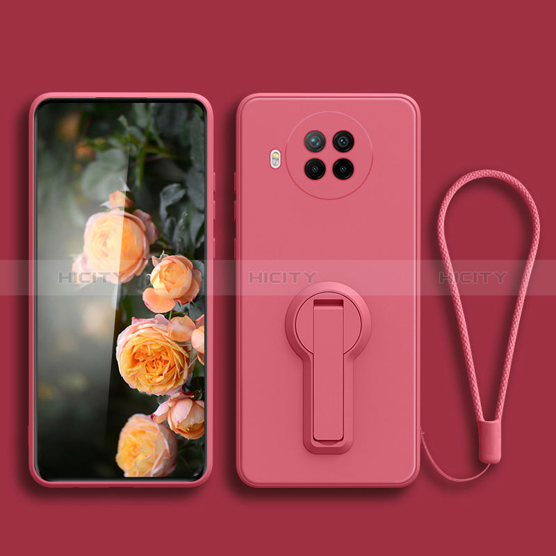 Custodia Silicone Ultra Sottile Morbida Cover con Supporto per Xiaomi Mi 10T Lite 5G Rosa Caldo