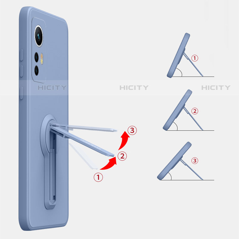 Custodia Silicone Ultra Sottile Morbida Cover con Supporto per Xiaomi Mi 12X 5G