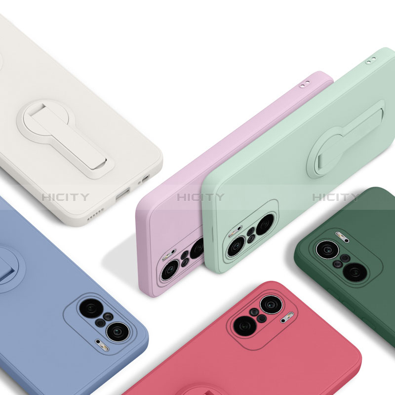 Custodia Silicone Ultra Sottile Morbida Cover con Supporto per Xiaomi Redmi K40 Pro 5G