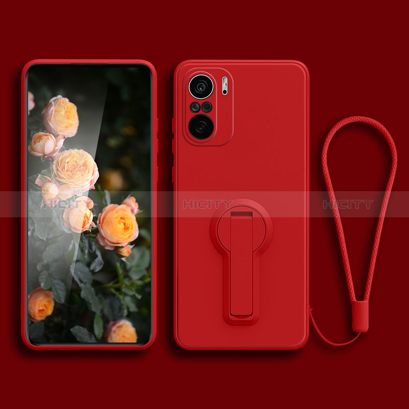 Custodia Silicone Ultra Sottile Morbida Cover con Supporto per Xiaomi Redmi K40 Pro 5G