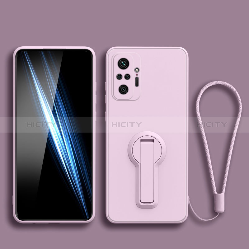 Custodia Silicone Ultra Sottile Morbida Cover con Supporto per Xiaomi Redmi Note 10S 4G Lavanda