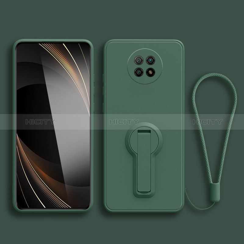 Custodia Silicone Ultra Sottile Morbida Cover con Supporto per Xiaomi Redmi Note 9 5G Verde Notte