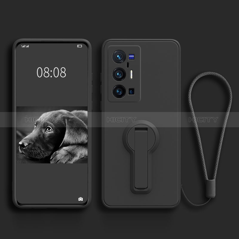 Custodia Silicone Ultra Sottile Morbida Cover con Supporto S01 per Vivo X70 Pro+ Plus 5G