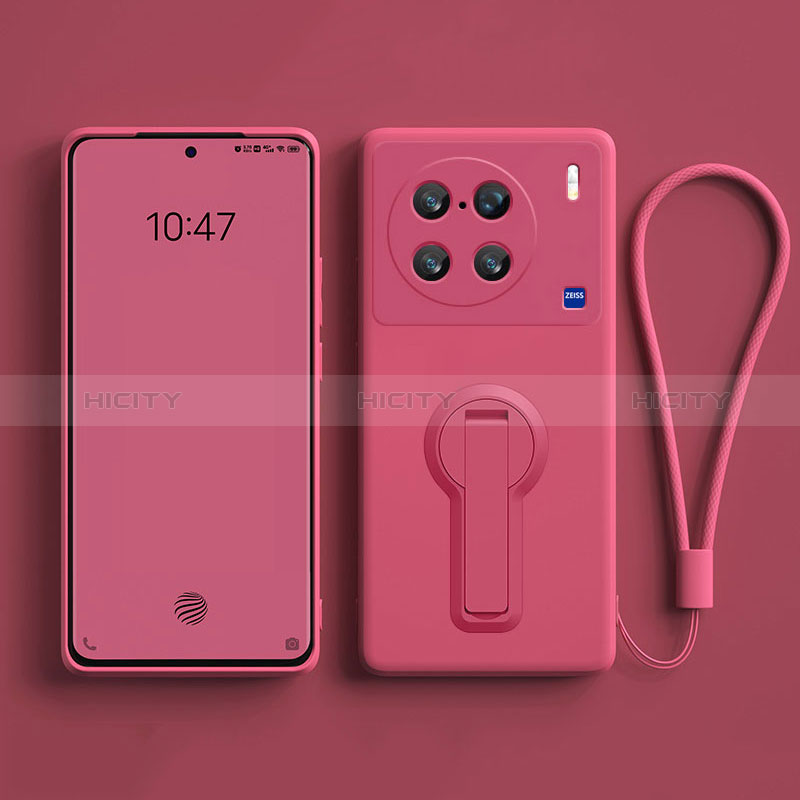 Custodia Silicone Ultra Sottile Morbida Cover con Supporto S01 per Vivo X90 Pro+ Plus 5G