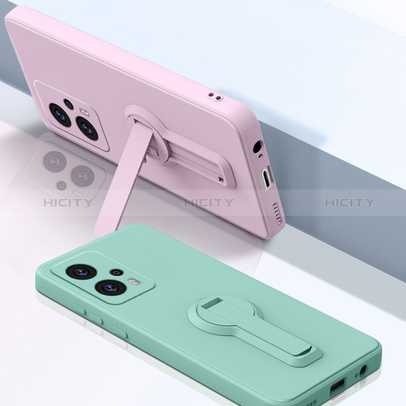 Custodia Silicone Ultra Sottile Morbida Cover con Supporto S01 per Xiaomi Redmi K50i 5G