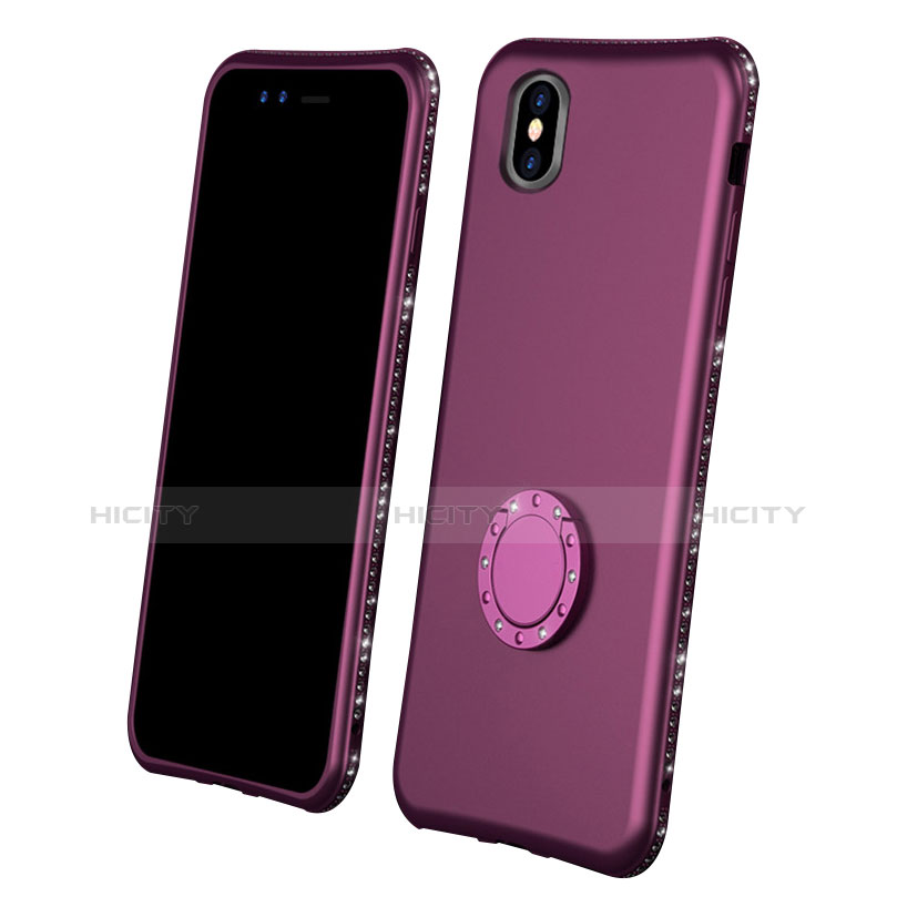 Custodia Silicone Ultra Sottile Morbida Cover Fronte e Retro 360 Gradi per Apple iPhone Xs Max Viola