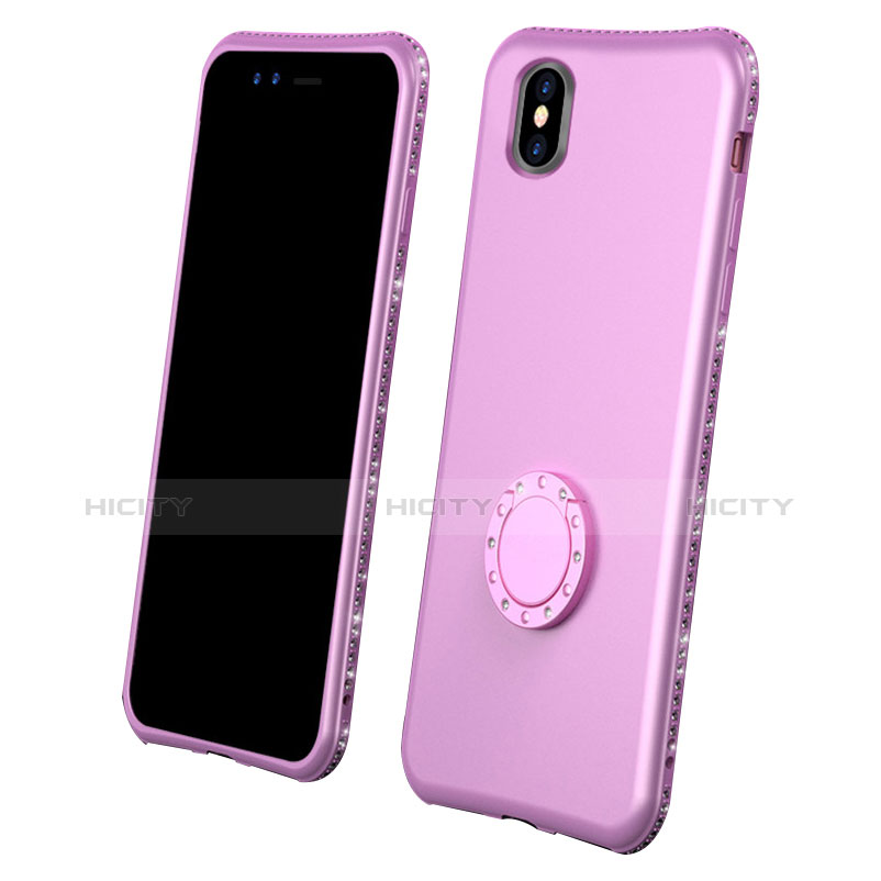 Custodia Silicone Ultra Sottile Morbida Cover Fronte e Retro 360 Gradi per Apple iPhone Xs Rosa