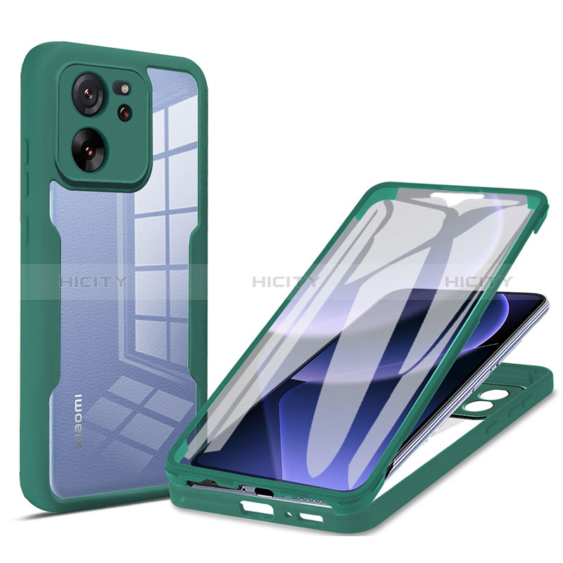 Custodia Silicone Ultra Sottile Morbida Cover Fronte e Retro 360 Gradi per Xiaomi Mi 13T 5G Verde