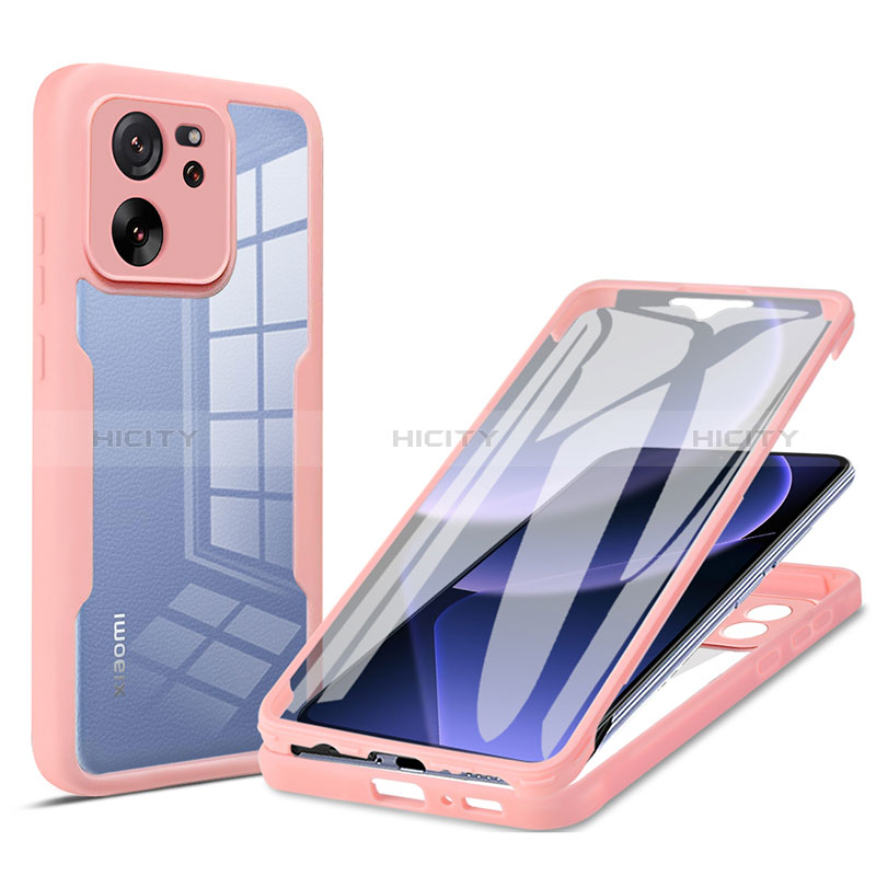 Custodia Silicone Ultra Sottile Morbida Cover Fronte e Retro 360 Gradi per Xiaomi Mi 13T Pro 5G Rosa