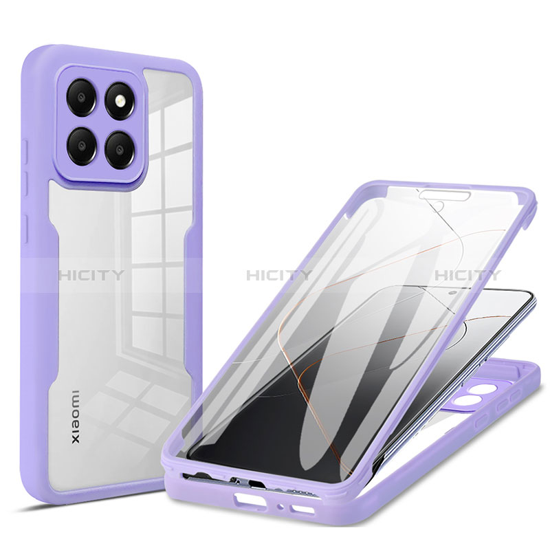 Custodia Silicone Ultra Sottile Morbida Cover Fronte e Retro 360 Gradi per Xiaomi Mi 14 5G Lavanda