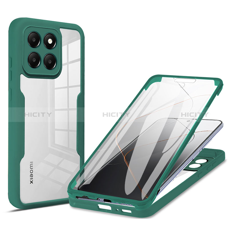 Custodia Silicone Ultra Sottile Morbida Cover Fronte e Retro 360 Gradi per Xiaomi Mi 14 5G Verde