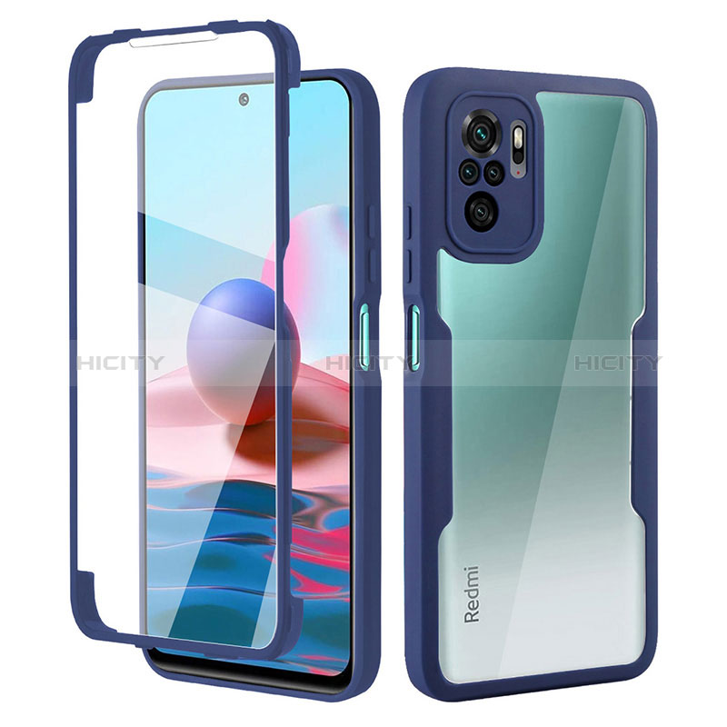 Custodia Silicone Ultra Sottile Morbida Cover Fronte e Retro 360 Gradi per Xiaomi Poco M5S Blu