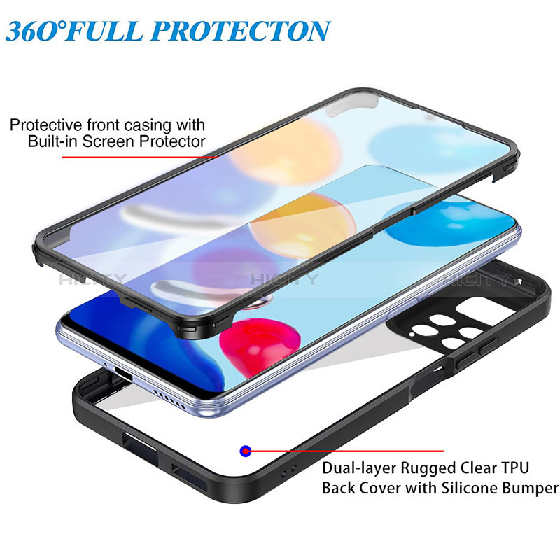 Custodia Silicone Ultra Sottile Morbida Cover Fronte e Retro 360 Gradi per Xiaomi Redmi Note 11 4G (2022)