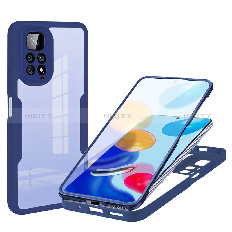 Custodia Silicone Ultra Sottile Morbida Cover Fronte e Retro 360 Gradi per Xiaomi Redmi Note 11S 4G Blu