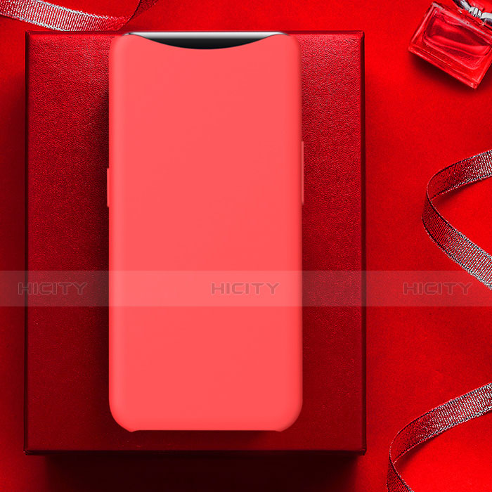 Custodia Silicone Ultra Sottile Morbida Cover S01 per Oppo Find X Rosso