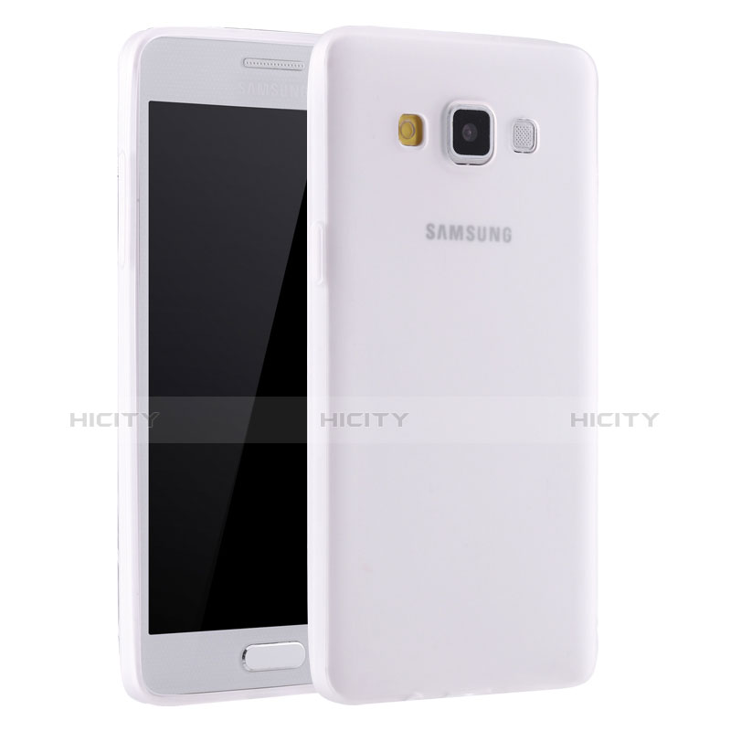 Custodia Silicone Ultra Sottile Morbida Cover S01 per Samsung Galaxy A7 Duos SM-A700F A700FD Bianco