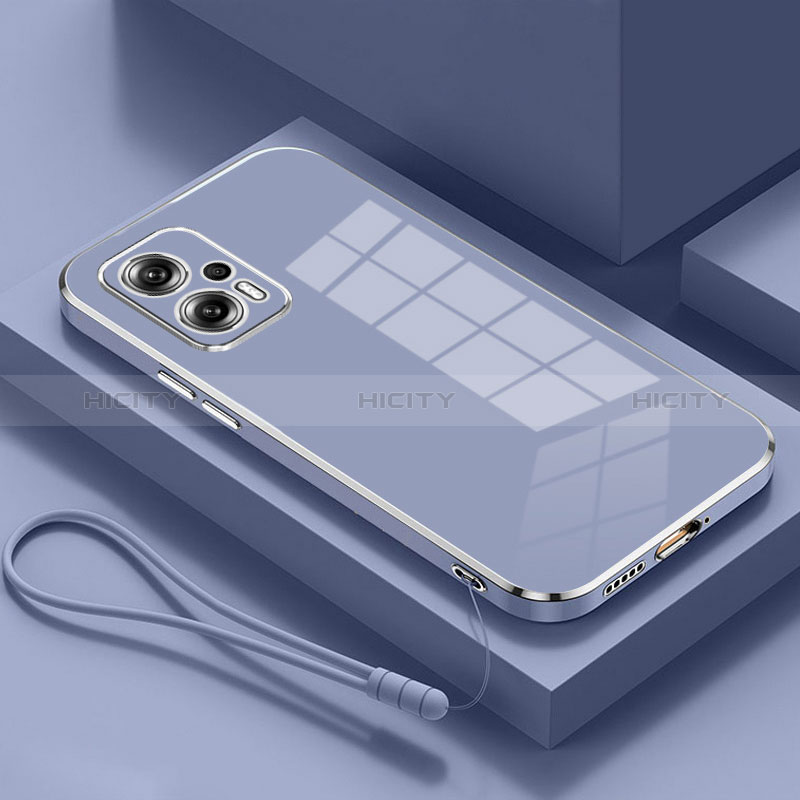 Custodia Silicone Ultra Sottile Morbida Cover S01 per Xiaomi Redmi Note 11T Pro 5G Grigio Lavanda