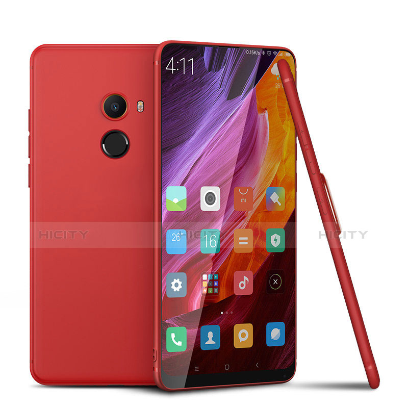 Custodia Silicone Ultra Sottile Morbida Cover S02 per Xiaomi Mi Mix 2 Rosso