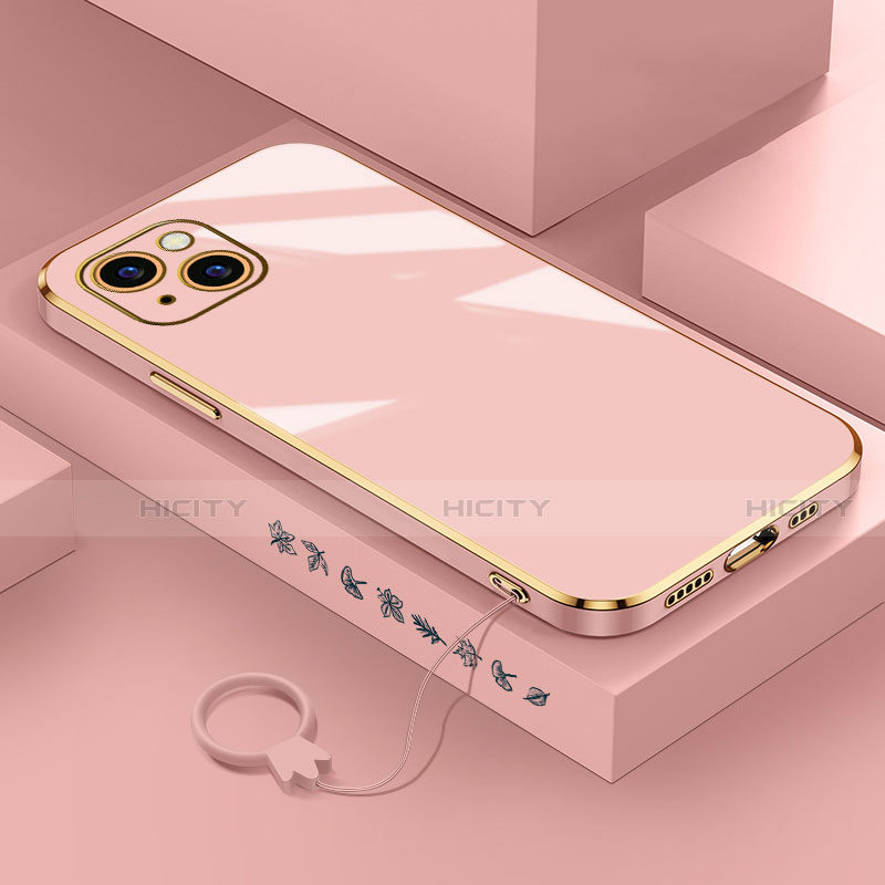 Custodia Silicone Ultra Sottile Morbida Cover S03 per Apple iPhone 13 Oro Rosa