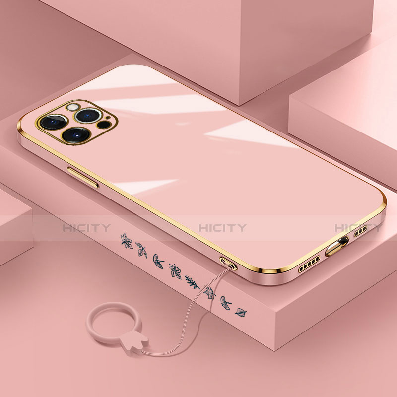 Custodia Silicone Ultra Sottile Morbida Cover S03 per Apple iPhone 13 Pro Max Oro Rosa