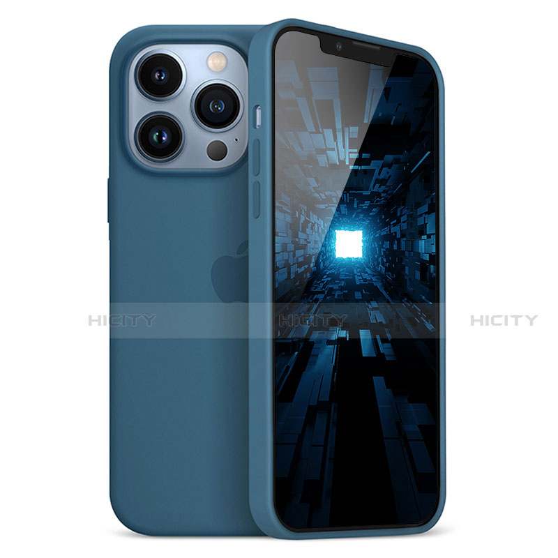 Custodia Silicone Ultra Sottile Morbida Cover S05 per Apple iPhone 13 Pro Blu