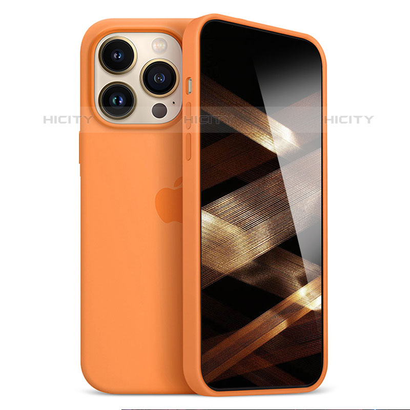 Custodia Silicone Ultra Sottile Morbida Cover S05 per Apple iPhone 15 Pro Max Arancione