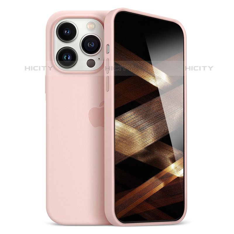 Custodia Silicone Ultra Sottile Morbida Cover S05 per Apple iPhone 15 Pro Max Oro Rosa