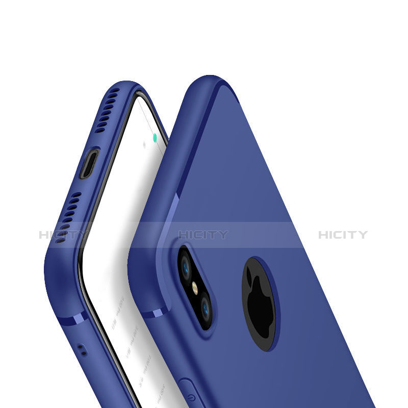 Custodia Silicone Ultra Sottile Morbida Cover V01 per Apple iPhone X Blu