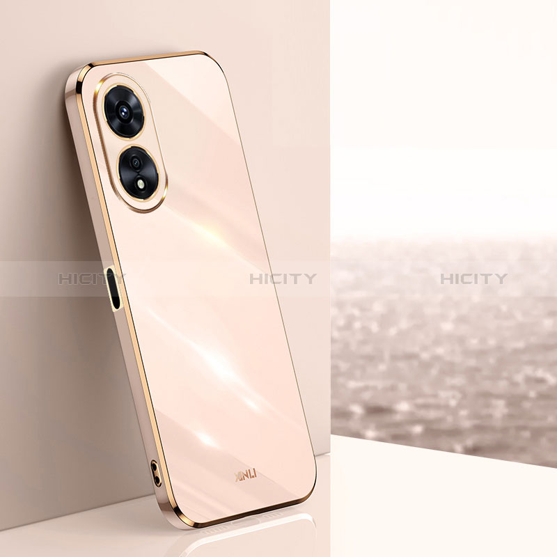 Custodia Silicone Ultra Sottile Morbida Cover XL1 per Oppo A1 Pro 5G Oro