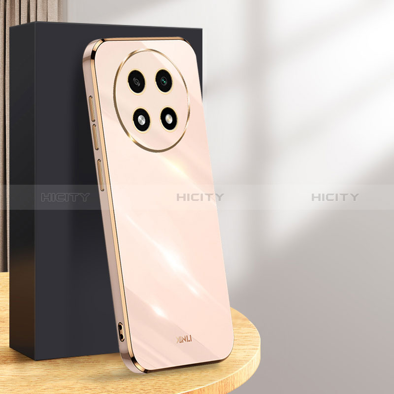 Custodia Silicone Ultra Sottile Morbida Cover XL1 per Oppo A2 Pro 5G Oro Rosa