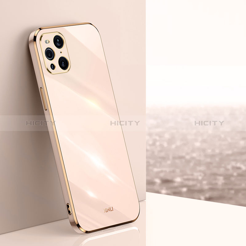 Custodia Silicone Ultra Sottile Morbida Cover XL1 per Oppo Find X3 5G Oro