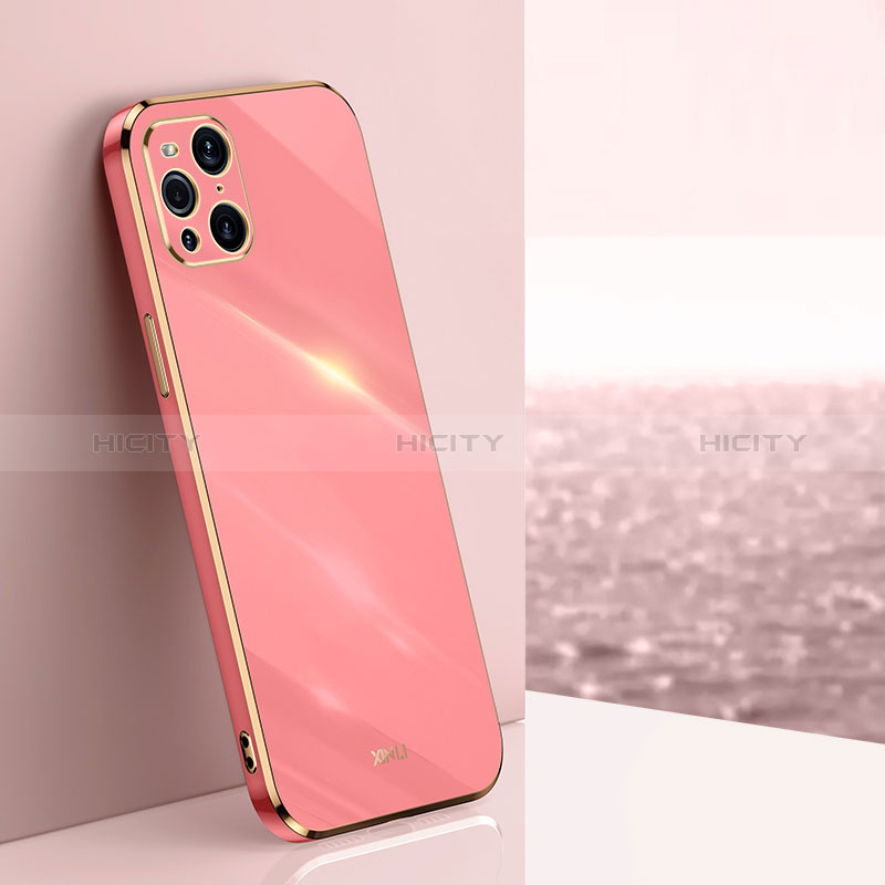 Custodia Silicone Ultra Sottile Morbida Cover XL1 per Oppo Find X3 5G Rosa Caldo