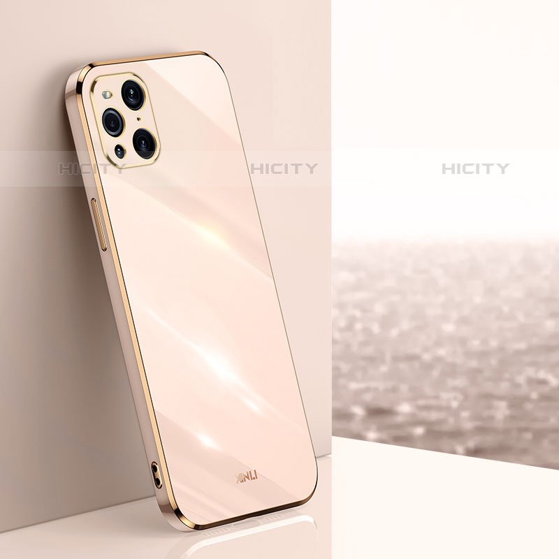 Custodia Silicone Ultra Sottile Morbida Cover XL1 per Oppo Find X3 Pro 5G Oro