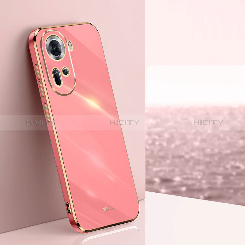 Custodia Silicone Ultra Sottile Morbida Cover XL1 per Oppo Reno11 5G Rosa Caldo