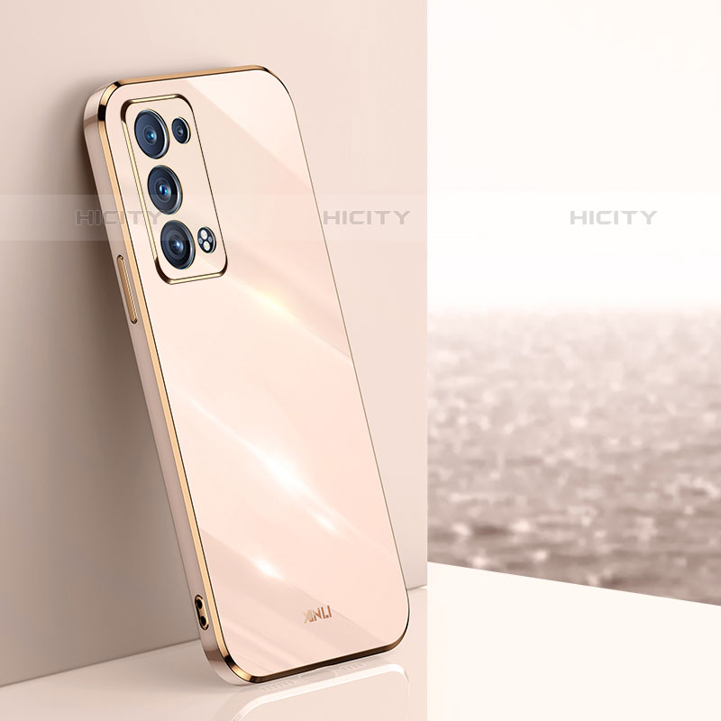 Custodia Silicone Ultra Sottile Morbida Cover XL1 per Oppo Reno6 Pro+ Plus 5G Oro